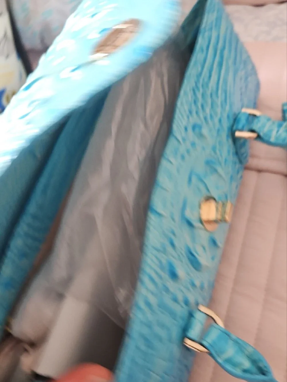 Brahmin turquoise croc